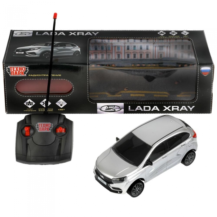 Машина LADAXRAY-18L-GY на радиоуправлении LADA XRAY 18см серебро ТМ Технопарк - Ульяновск 