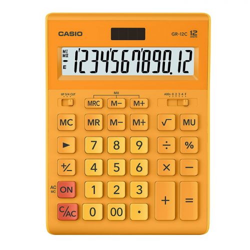 Калькулятор CASIO GR-12C-RG 12 разр. оранжевый бухгалтерский - Пенза 