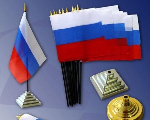 Сувенир Флаг 310 Россия 15*22,см  с подставкой/Р/ - Челябинск 