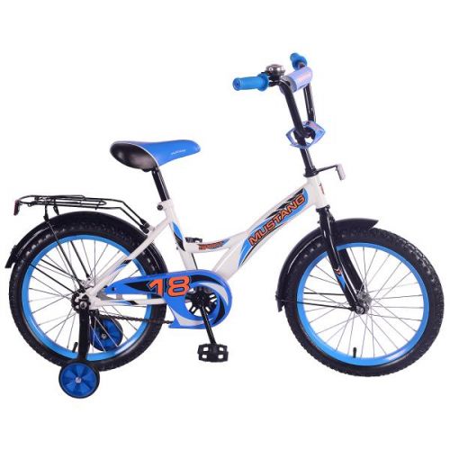 Велосипед 18 детский ST18022-GW белый с синим ТМ «MUSTANG