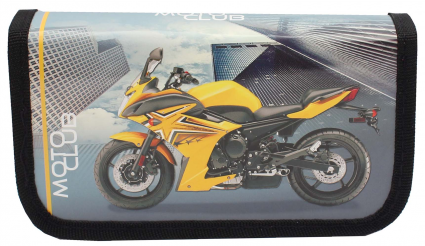 Пенал ПН-5834 2 секции большой "Желтый мотоцикл" 190*105 ламин.картон Проф-Пресс - Йошкар-Ола 