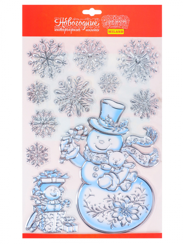 Новогодняя наклейка НУ-9244 Снежный Снеговичок 20*30см Миленд - Оренбург 