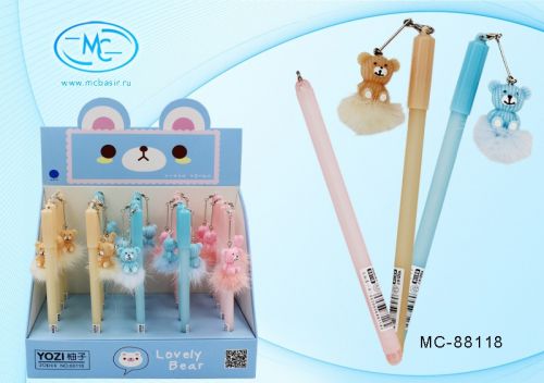 Ручка МС-88118 шариковая "Мишка" с чернилами на масляной основе со съемным брелком - Челябинск 