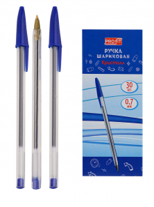 Ручка шариковая РШ-4535 синяя Кристалл 1/30 TM Profit Проф-Пресс - Самара 