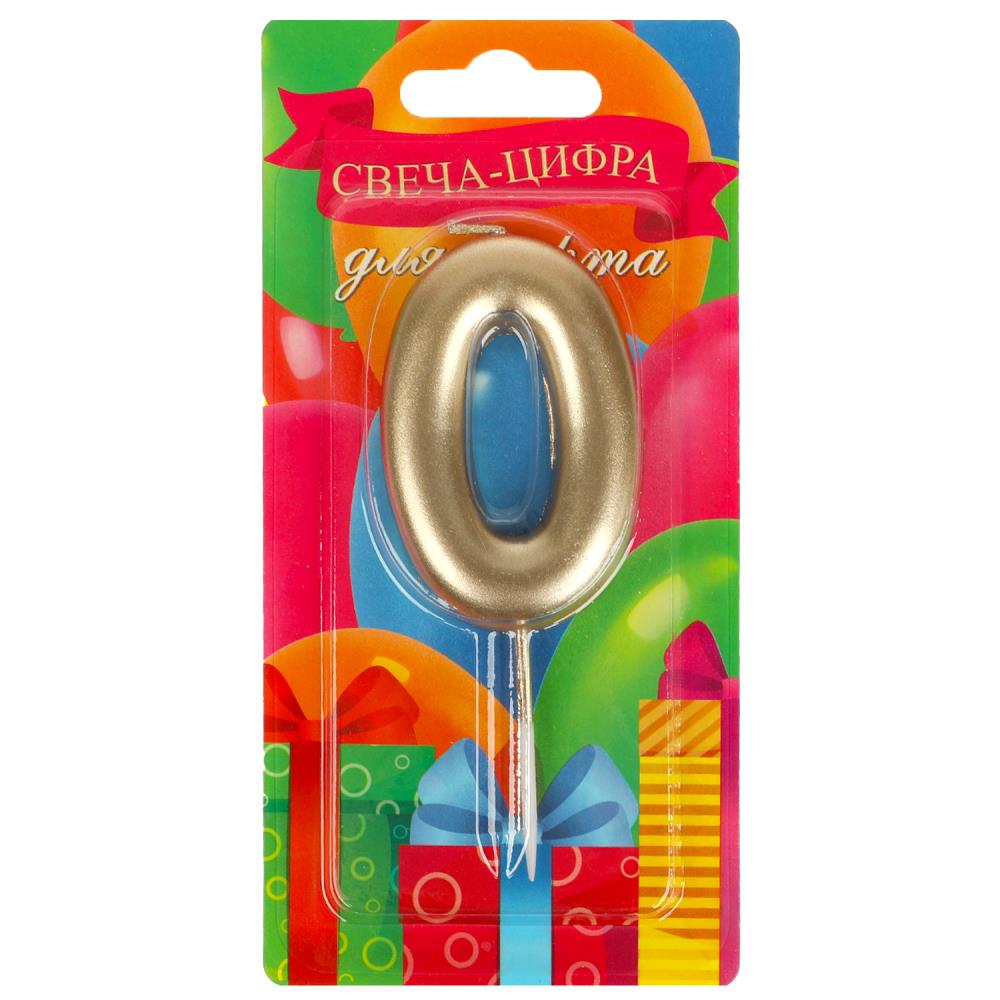 Свеча-цифра 0 для торта CC-104423-HB День рождения ТМ Чудо праздник 372265 - Елабуга 