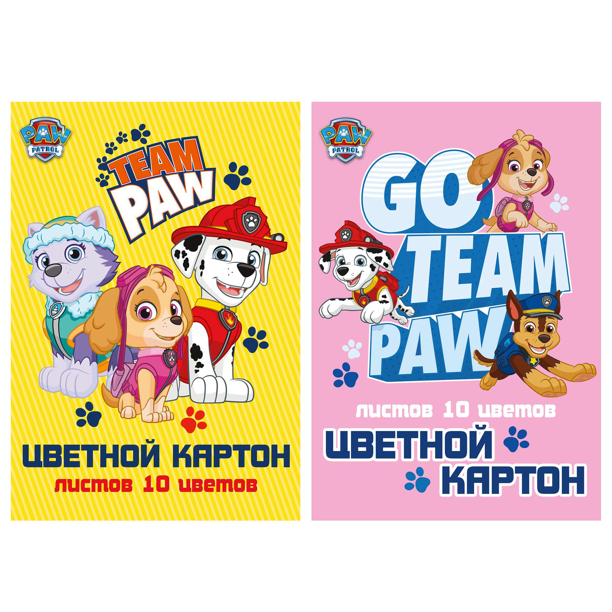 Картон цветной PP9/2 А4 10л 10 цветов Paw Patrol - Саранск 