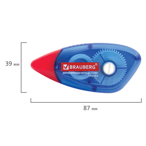 Корректирующая лента 227801 синий 5мм*8м механизм перемотки BRAUBERG - Бугульма 