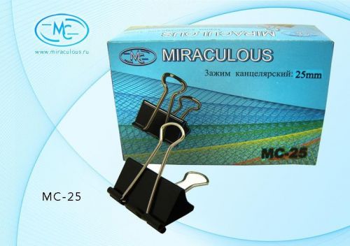 Зажим металлический ширина 25мм черный - Йошкар-Ола 