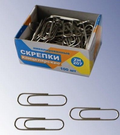 Скрепки 28мм №207 никел 100шт /10 - Елабуга 