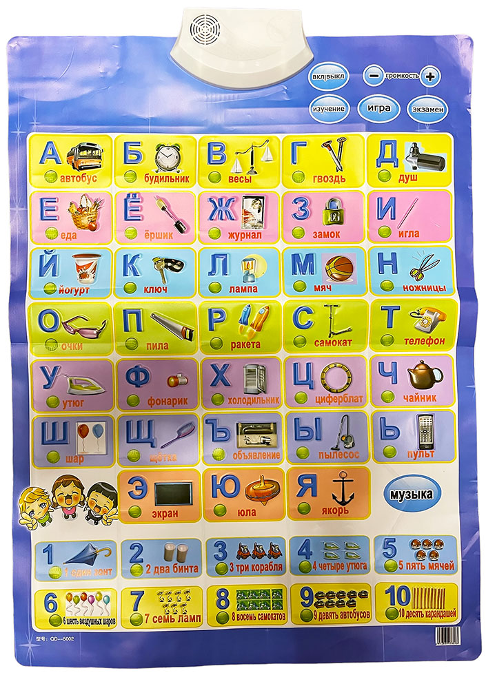 Звуковой плакат 5424493 Алфавит Буквы и цифры - Оренбург 