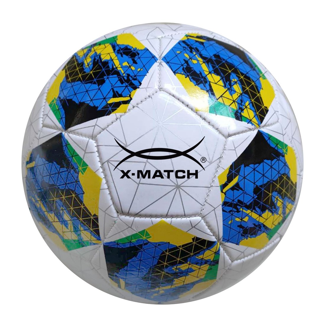 Мяч 56500 футбольный X-Match Пятиугольники 1 слой PVC 1,6мм - Бугульма 