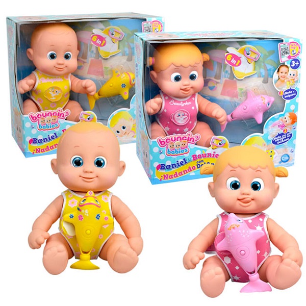 Bouncin Babies 801011 Кукла плавающая с дельфином 35 см