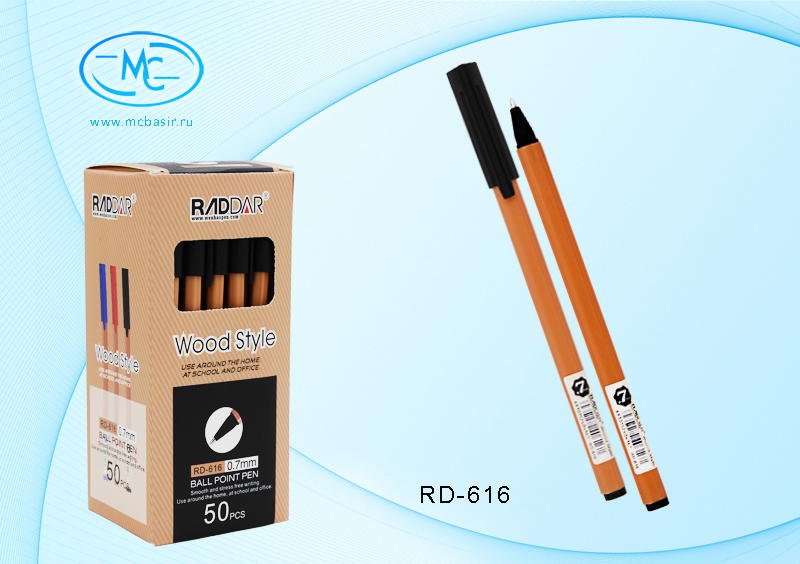 Ручка шариковая RD-616A шестигранный цвет синий Wood Style - Бугульма 