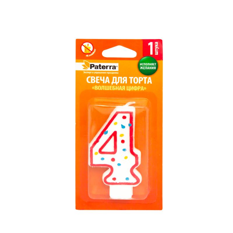 Свеча для торта 401-507 "Цифра 4" Paterra - Томск 