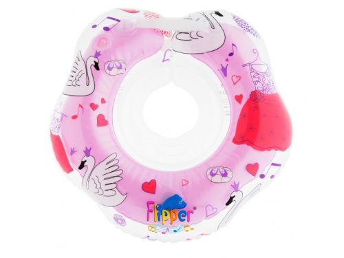 Круг на шею Fl005 для купания  FLIPPER 0+ с музыкой из балета "Лебединое озеро" розовый