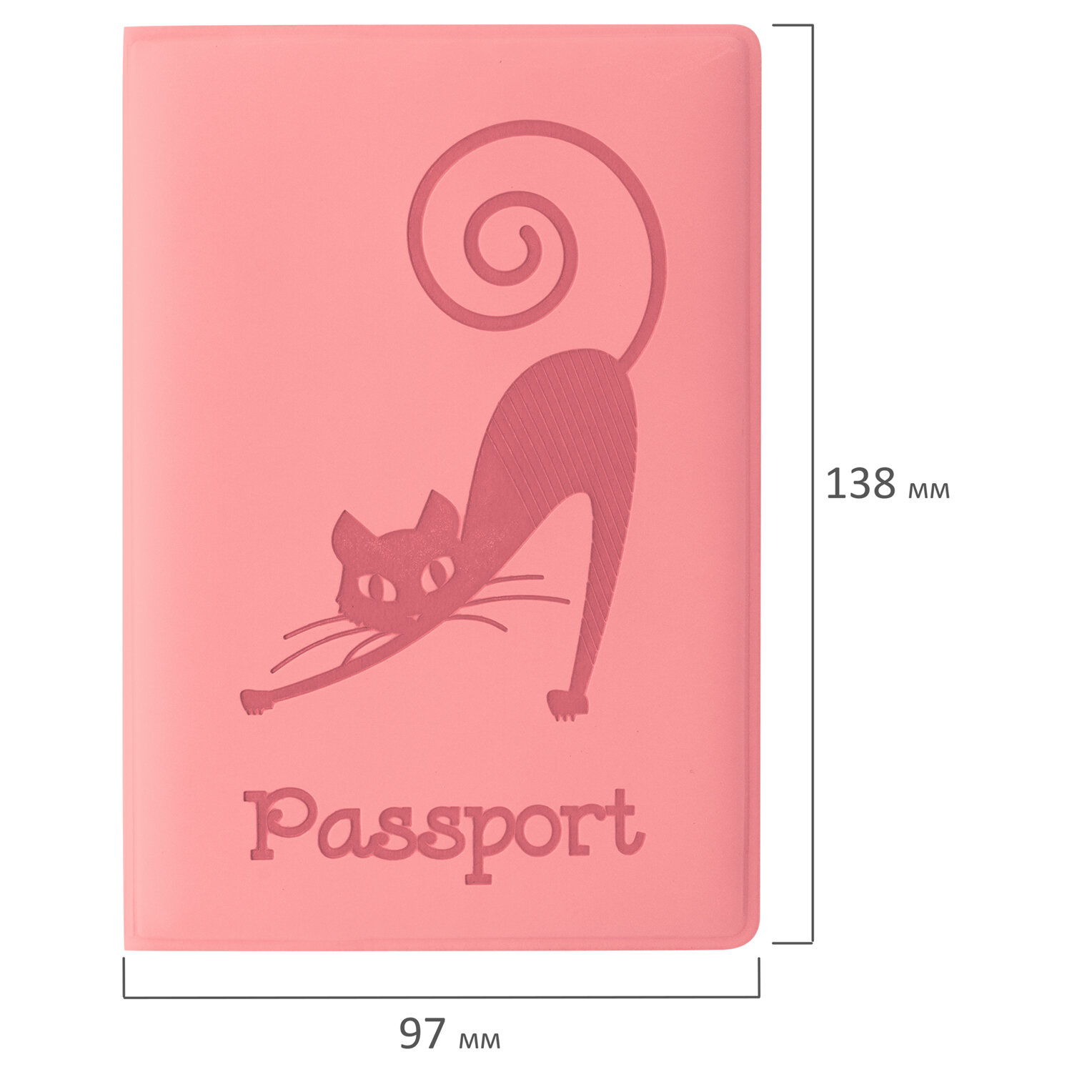 Обложка для паспорта 237615 Кошка персиковая мягкий полиуретан Staff - Чебоксары 
