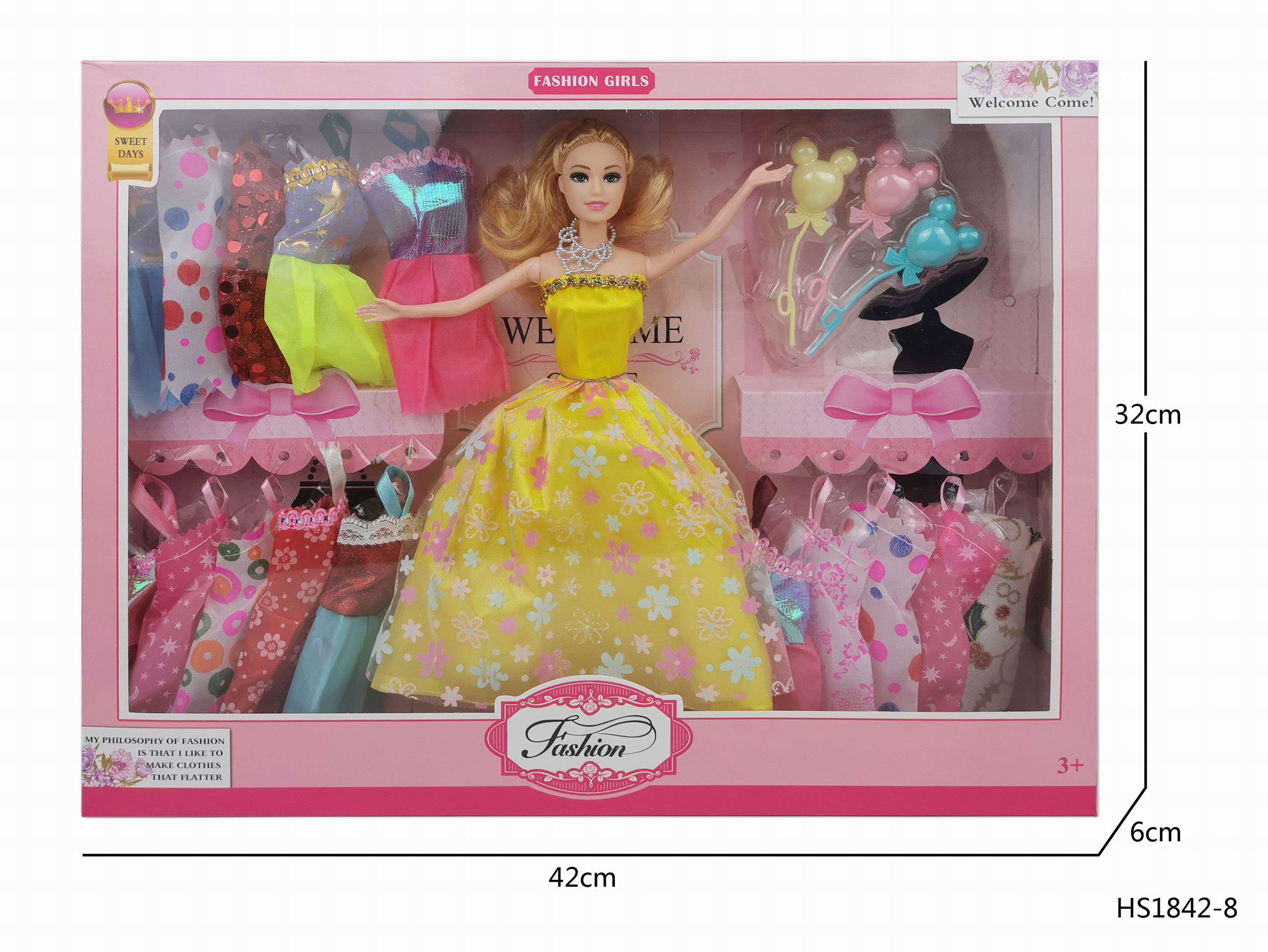 Кукла HS1842-8 с набором платьев и аксессуарами - Пенза 