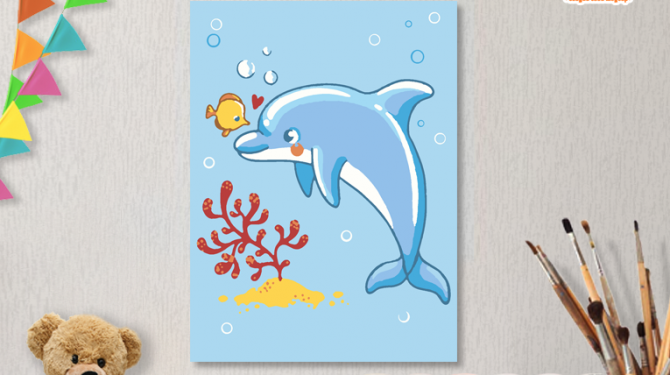 Картина Дельфин (д) рисование по номерам 50*40см КН2015126 - Набережные Челны 