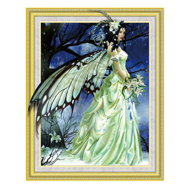 Алмазная мозаика 200738844 Девушка с крылями бабочки 30*40см - Москва 