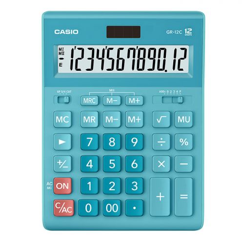 Калькулятор CASIO GR-12C-LB 12 разр. голубой бухгалтерский - Заинск 