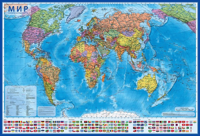 Карта КН040 МИР Политический 1:32 млн 101*70см с ламинацией - Набережные Челны 