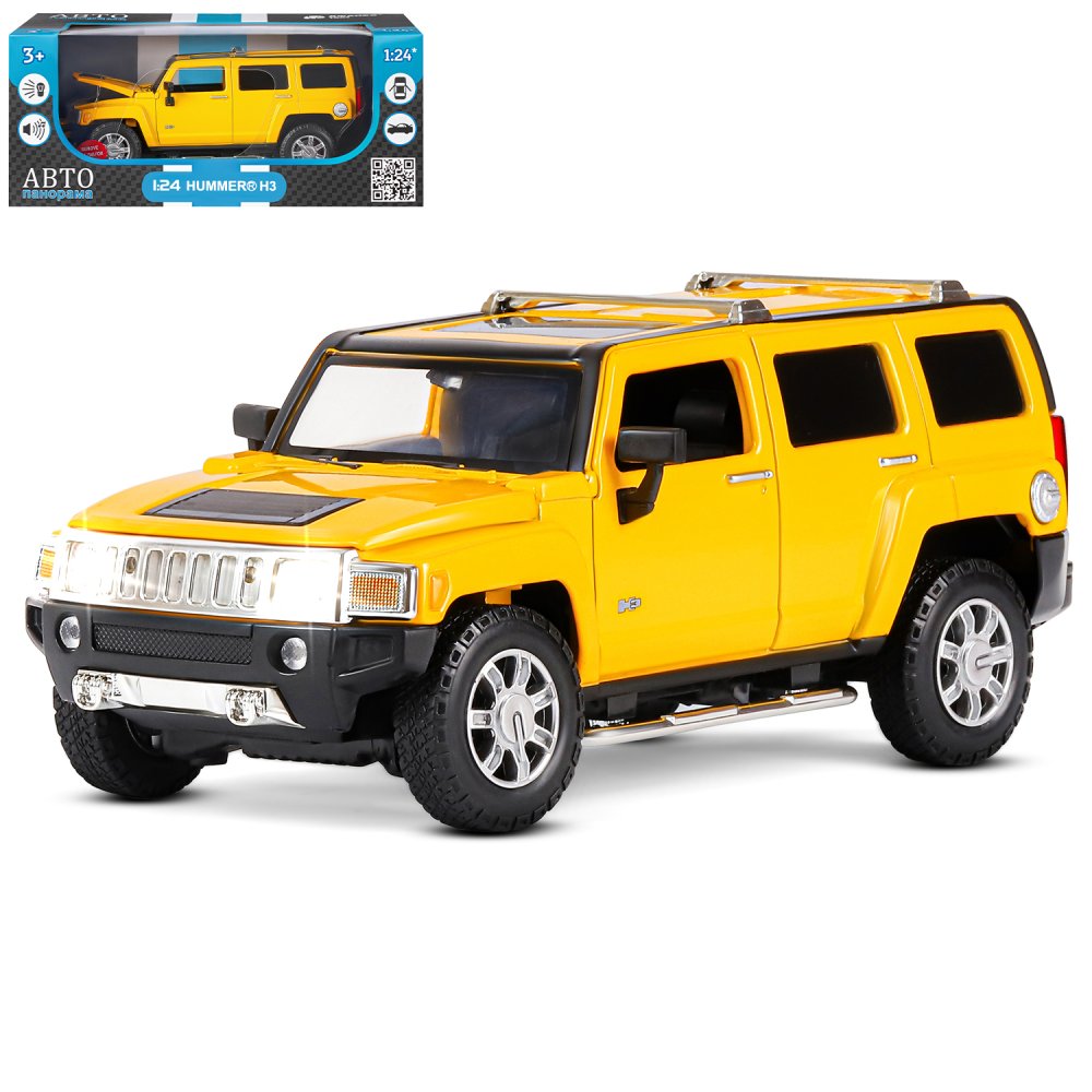 Машина JB1251127 Hummer H3 металл 1:24 желтый свет, звук ТМ Автопанорама - Нижний Новгород 