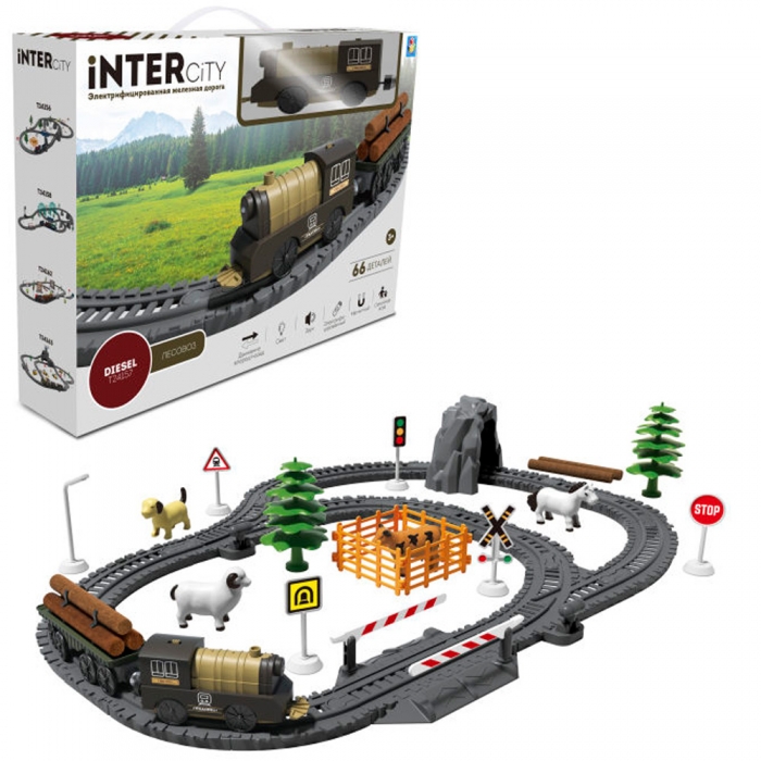 1TOY Т24157 Железная дорога Лесовоз 66 дет InterCity Diesel - Чебоксары 