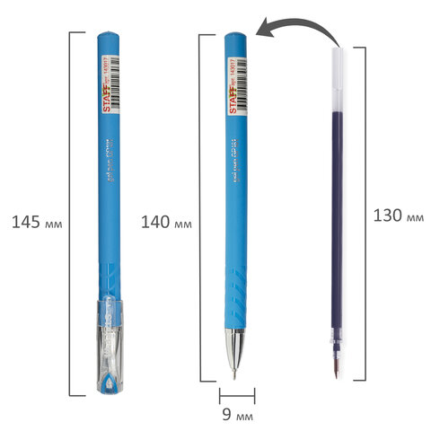 Ручка гелевая GP-181 синяя College узел 0,6мм линия письма 0,3мм Staff - Омск 