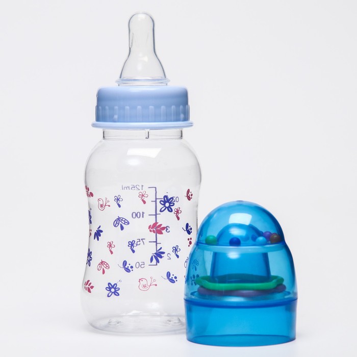 Бутылочка для кормления 4780642 крышка-погремушка 125мл цвет голубой - Саранск 