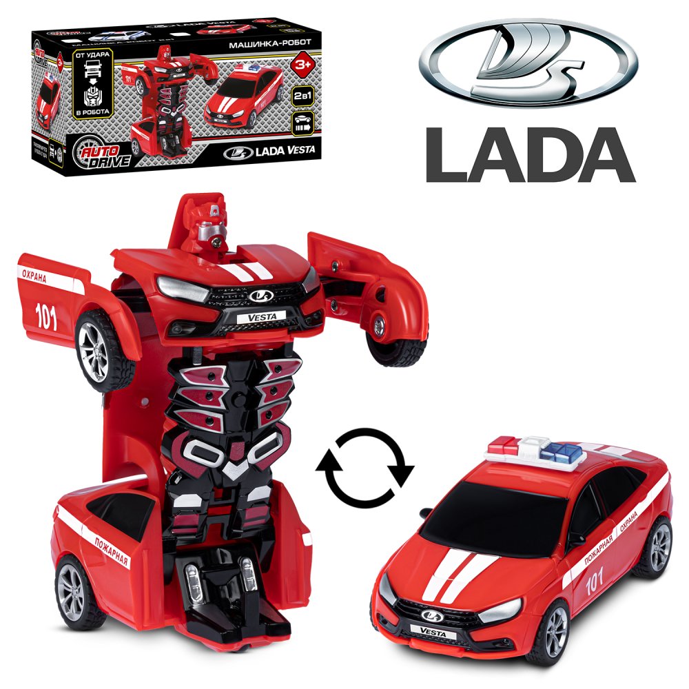 Машина JB0404770 Lada Vesta машина-робот красная 13см ТМ Autodrive - Магнитогорск 