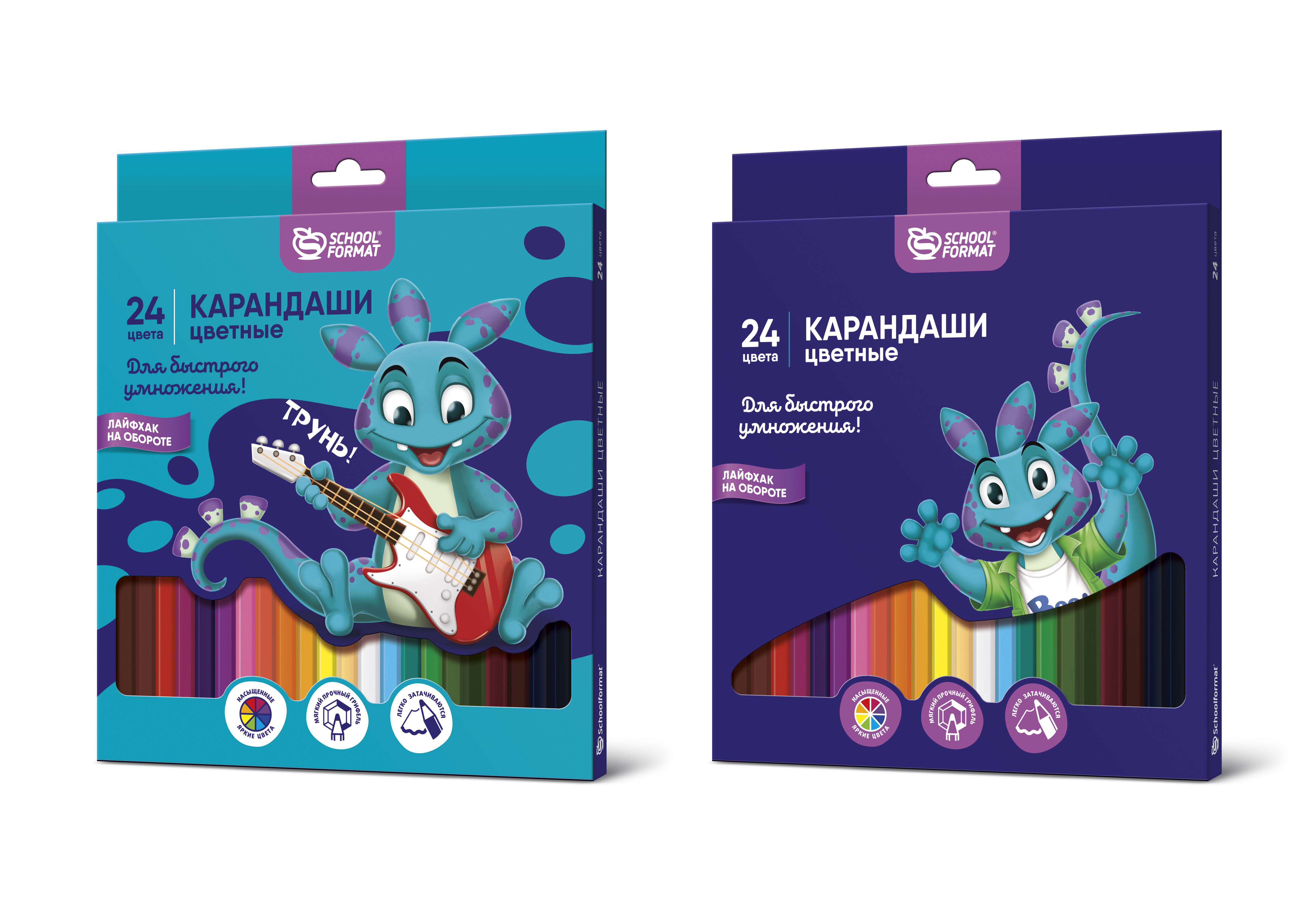 Набор 24 цветных карандаша КЦ24-СДН Smart Dino шестигранные 247662 - Йошкар-Ола 