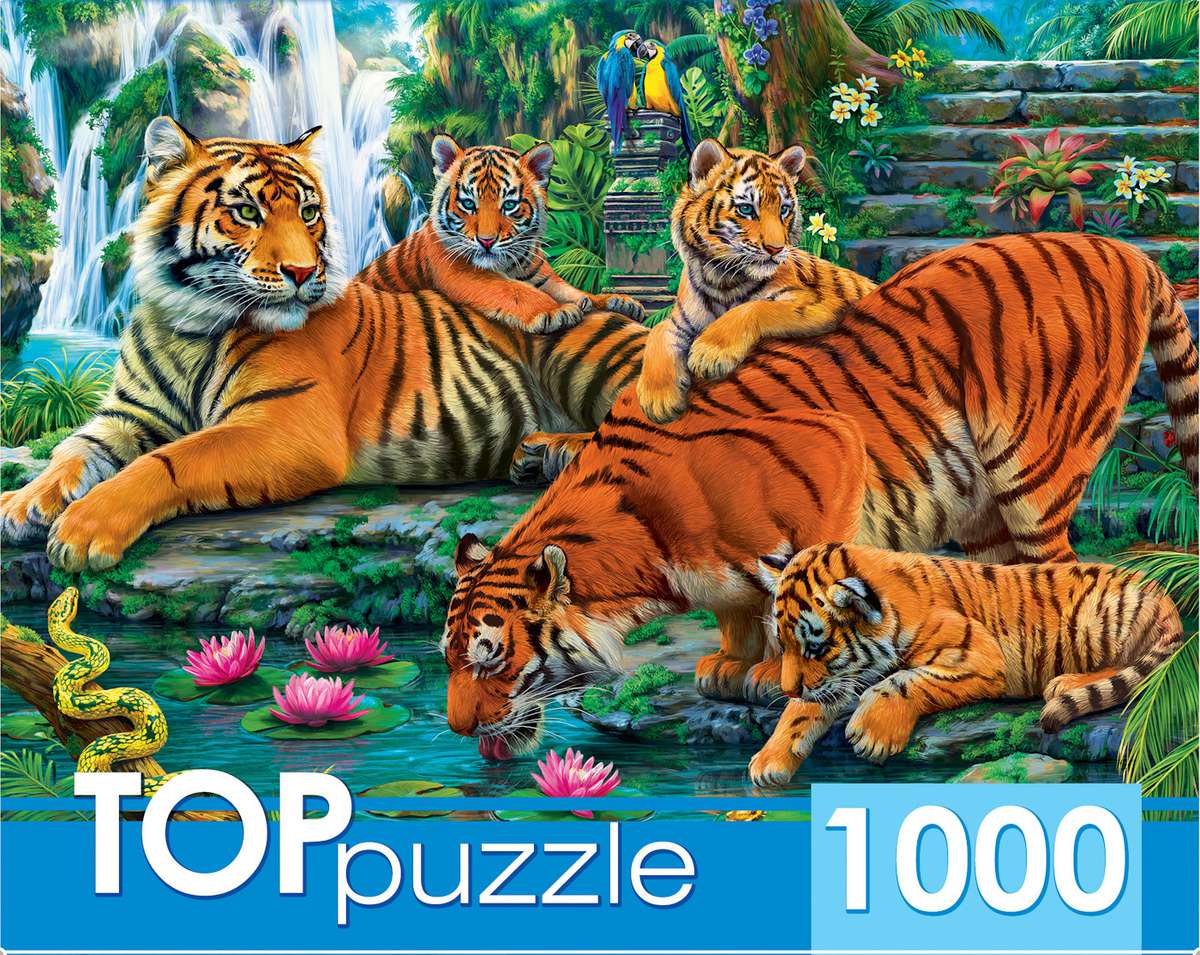 Пазл 1000эл Семейство тигров ХТП1000-2160 Рыжий кот - Елабуга 