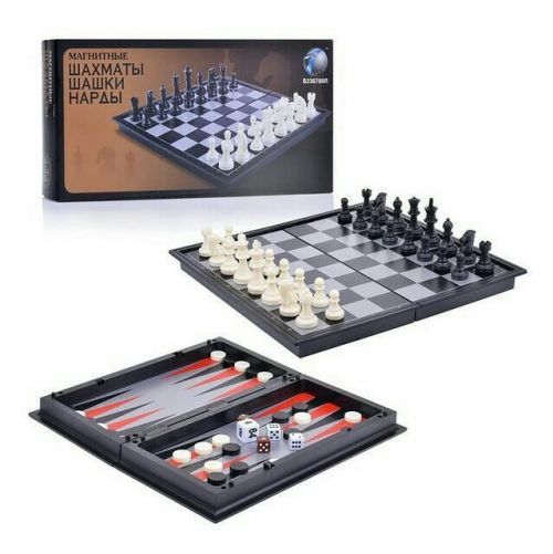 Игра 3881 3в1 шашки+шахматы+нарды в коробке - Елабуга 