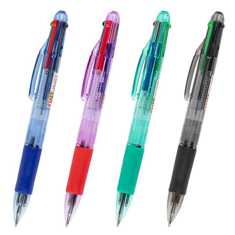 Ручка шариковая 143748 автоматическая с грипом College 4 цвета BP-15 STAFF - Йошкар-Ола 