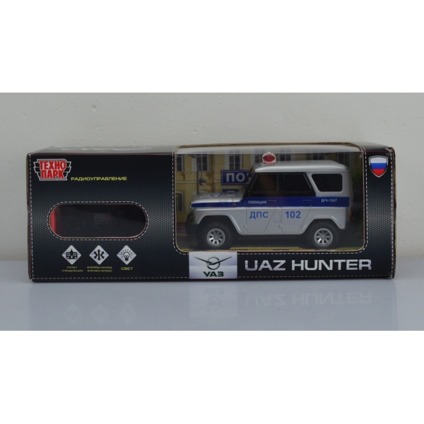 А/м 314129 UAZ HUNTER Полиция на радиоуправлении 18см серебро HUNTER--18L-POL-GY ТМ Технопарк - Уральск 