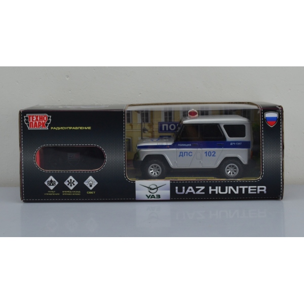 А/м 314129 UAZ HUNTER Полиция на радиоуправлении 18см серебро HUNTER--18L-POL-GY ТМ Технопарк - Казань 