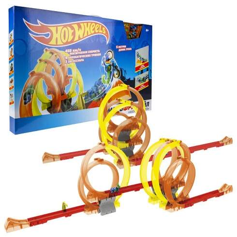 Hot Wheels Т16723 Мотофристайл 2 мотобайка, 25 деталей трека 3 аксессуара для трюков - Йошкар-Ола 