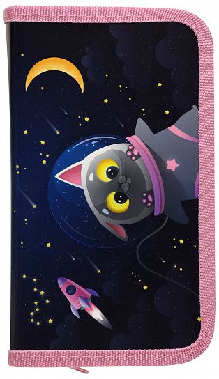 Пенал 1 секция ПКБ-СПК Space Cat 190*115мм синий Schoolformat - Елабуга 