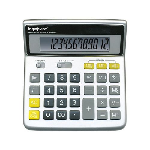 Калькулятор KN05-12 12 разрядный  серый бухгалтерский inФормат - Москва 
