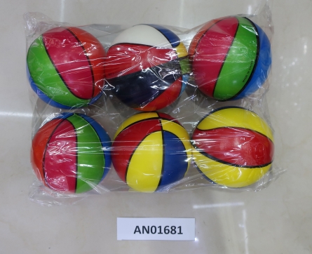 Мяч AN01681 мягкий 10см полосатый ППУ - Тамбов 