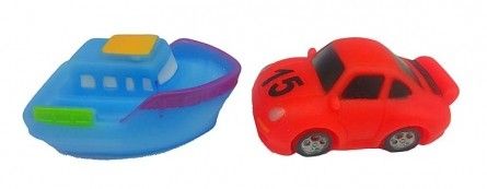 Резиновая игрушка- брызгалка ив-6757 "Транспорт-1" 2шт для купания Рыжий кот - Оренбург 