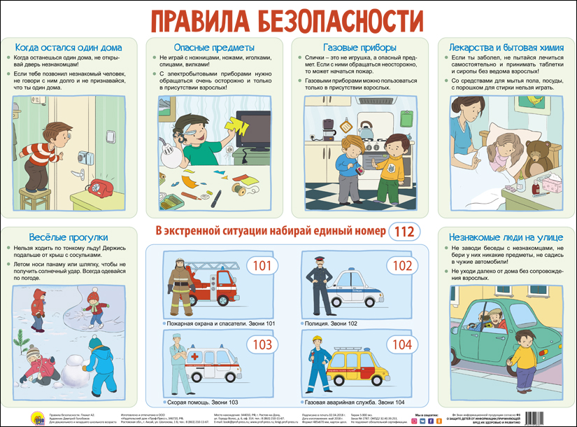 Плакат 28381-1 Правила безопасности Проф-пресс - Санкт-Петербург 