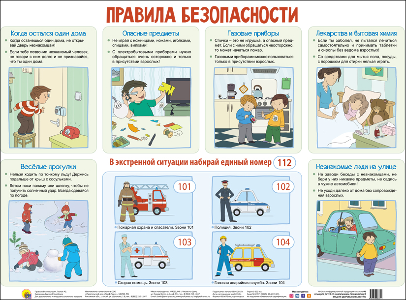 Плакат 28381-1 Правила безопасности Проф-пресс - Бугульма 