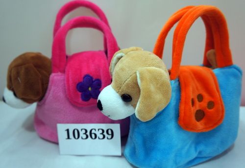 Игрушка Собачка 103639 в сумке 18см 3 цвета - Ульяновск 