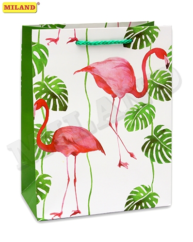 Пакет подарочный ПКП-8772 "Тропические фламинго" 26*32*13см ламинированный Миленд - Елабуга 
