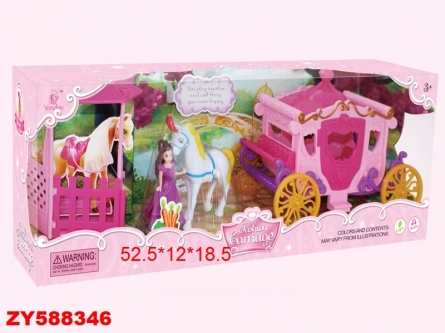 Набор с лошадкой ZY588346 розовая карета в коробке Рыжий кот - Челябинск 