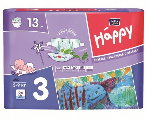 Подгузники для детей "bella baby Happy" Midi по 13шт 