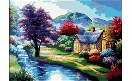 Холст с красками "Волшебный пейзаж" В522 40х50см по номерам Рыжий кот - Альметьевск 