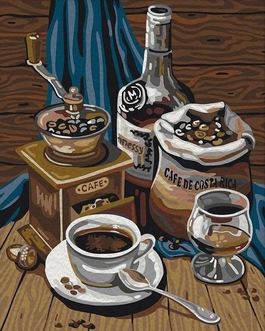 Картина "Кофейный набор" рисование по номерам 50*40см КН5040054 - Орск 