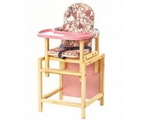 Стул-стол для кормления СТД07 пластиковая столешница розовый